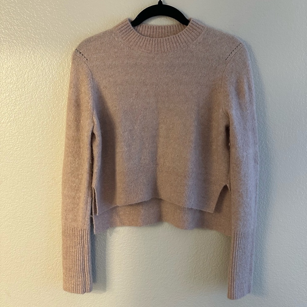 All Saints Light Pink Alpaca Wool Crew Neck Sweater